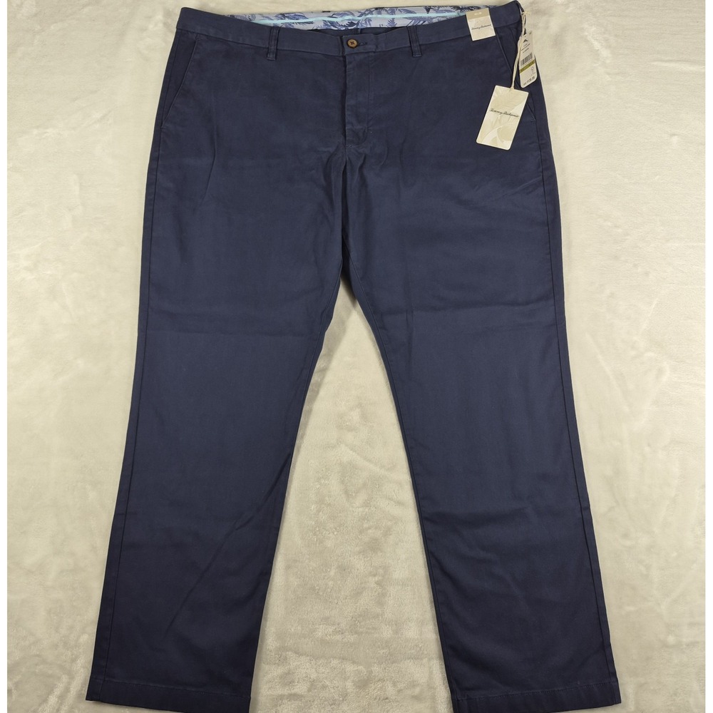 Tommy Bahama Boracay Flat Front Pants Men's 44x30 Navy Blue Stretch Comfort NWT